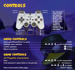 Spyro 3 Year of the Dragon game controls PS1