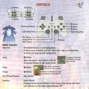 Spyro the Dragon PS1 Controls